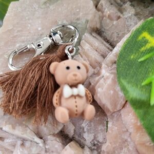Brown Teddy BearZipper Pull / Keychain for Kids